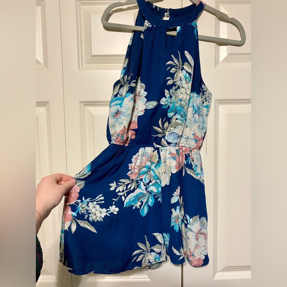 As U Wish Blue Floral Romper